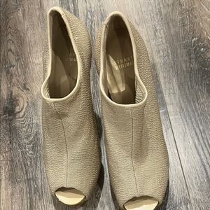 Stuart Weitzman Beige Peep-Toe Heeled Boots